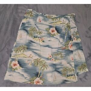 Tommy Bahama Womens Wrap Skirt Sarong Hawaiian Floral Tropical Size 6 Palm Trees